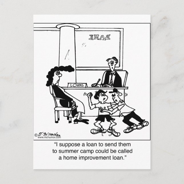 Summer Camp As Home Improvement Loan Postcard (Front)