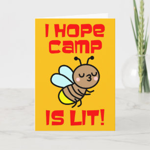 Summer Camp Camp Is Lit Lightning Bug Blank Card