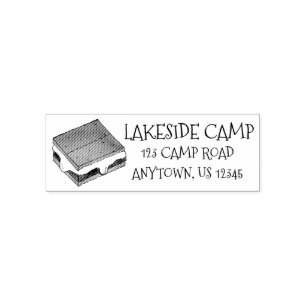 Summer Camp Campfire Marshmallow S'mores Foodie Self-inking Stamp