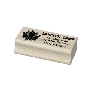 Summer Camp Campground Campfire Fire Flame Address Rubber Stamp