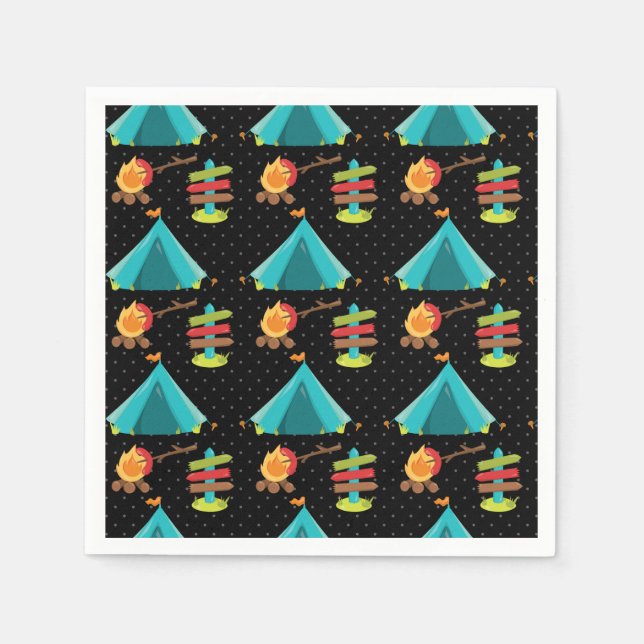 Summer Camp - choose your background colour Napkin (Front)