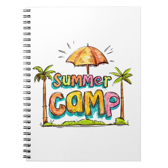 Summer Camp - Colorful Summer Camp Sign Notebook (Front)