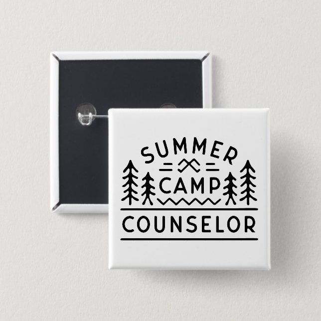 Summer camp counsellor 15 cm square badge (Front & Back)