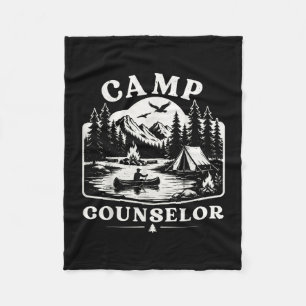 Summer camp counsellor staff groovy rainbow camp fleece blanket