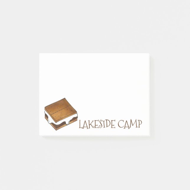 Summer Camp Custom Smore S'mores Post-It Notes (Front)