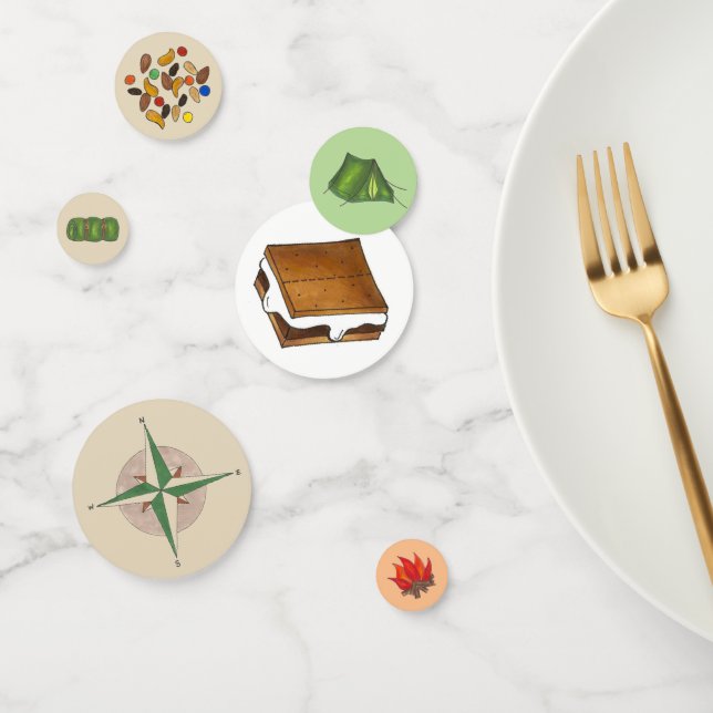 Summer Camp Fire Tent Compass Trail Mix S'mores Confetti (Group)