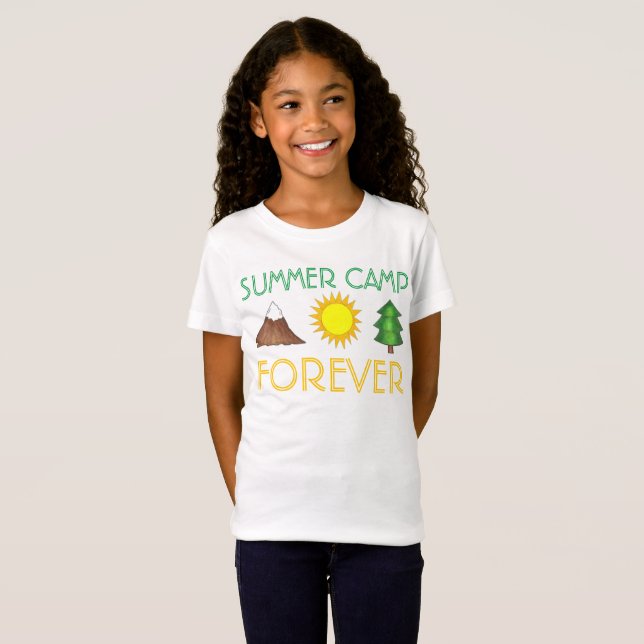 Summer Camp Forever Sun Mountain Tree Camping T-Shirt (Front Full)