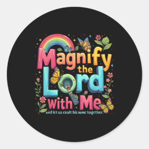 Summer Camp Magnify The Lord Christian Vbs 2025 Classic Round Sticker