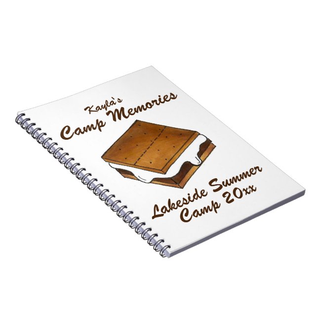 Summer Camp Memories Smore Smores Photo Album Spiral Notebook (Right Side)
