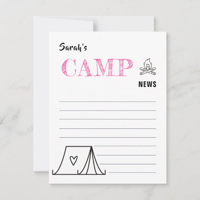 Summer camp news from kids fun modern minimalist card (Front)