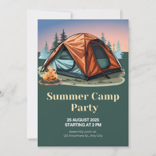 Summer Camp Party Invitation – Outdoor Adventure 