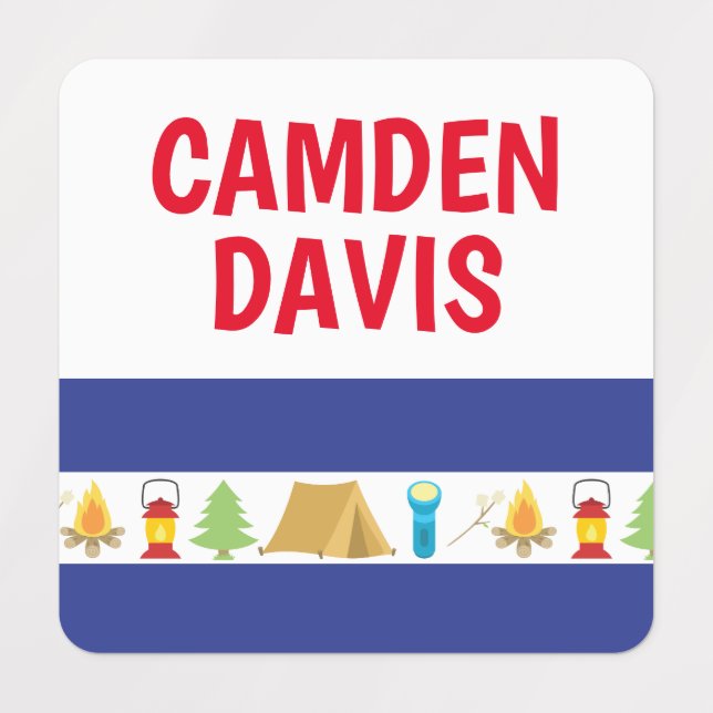 Summer Camp Personalised Clothing Labels (Design 1)