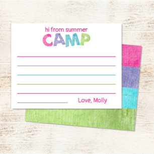 Summer Camp Rustic Colourful Pink Purple Wood Card