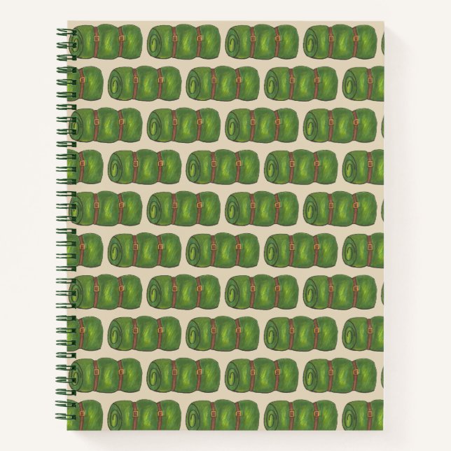 Summer Camp Sleeping Bag Green Tent Camping Notebook (Front)
