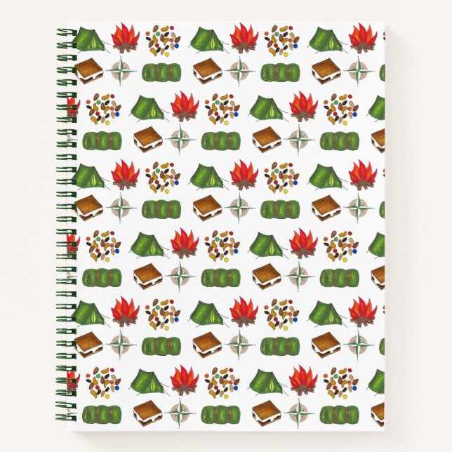 Summer Camp S'mores Campfire Tent Sleeping Bag Notebook (Front)