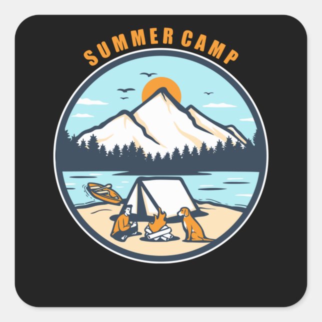 Summer Camp Square Sticker (Front)