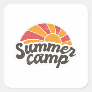 Summer camp square sticker