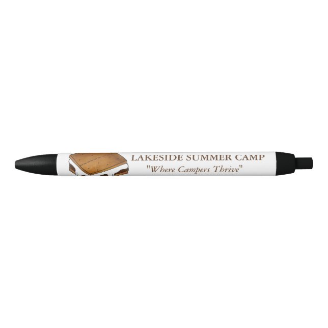 Summer Camp Toasted S'more Campfire Smores Promo Black Ink Pen (Front)