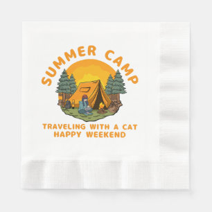Summer camp  travelling with a cat  napkin