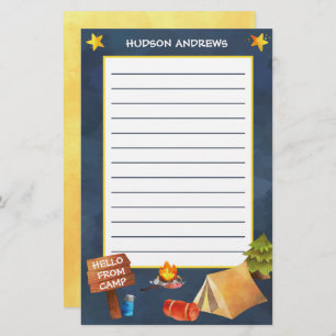 Summer Camp Watercolor Personalised Stationery