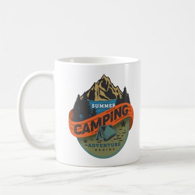 Summer Camping Adventure Begins Coffee Mug (Left)