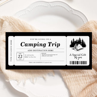 Summer Camping Trip Voucher Certificate Invitation
