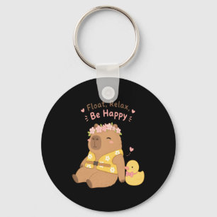 Summer Capybara Artwork Key Ring