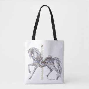 Summer Carousel Horse Tote Bag