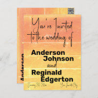 Summer Casual Invitation Two-Sided Yellow Peach