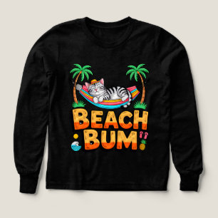 Summer Cat Beach Bum - Cute Tabby Girls Tropical
