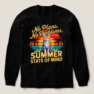 Summer Cat Chill - No Plans No Problems Feline Tri-Blend Shirt