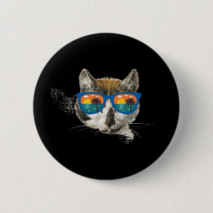 Summer Cat  Funny Cat 6 Cm Round Badge
