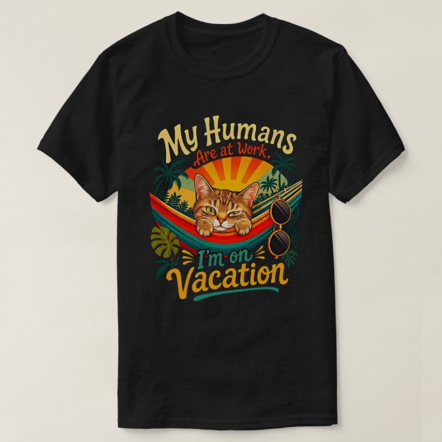 Summer Cat Funny Retro Gift - Tabby Vacation T-Shirt (Design Front)