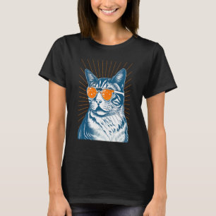 Summer Cat in Sunglasses, Cat Lover, Cat Mom, and T-Shirt