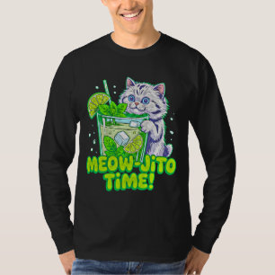 Summer Cat Meow-Jito Time - Funny Tropical Feline  T-Shirt