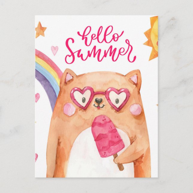 Summer Cat Postcard (Front)