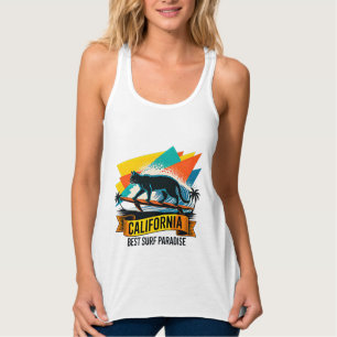Summer Cat Surfing - Women's Retro California Singlet