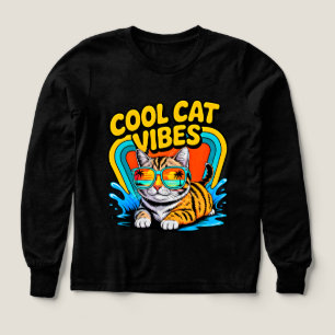 Summer Cat Vibes - Cute Retro Beach Kitten Girl’s