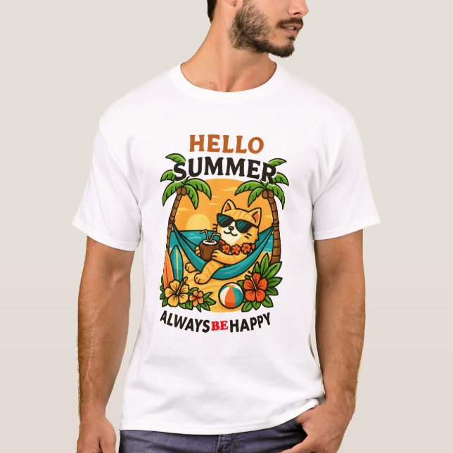 Summer Cat Vibes T-Shirt (Front)