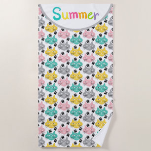 Summer Cats  Beach Towel
