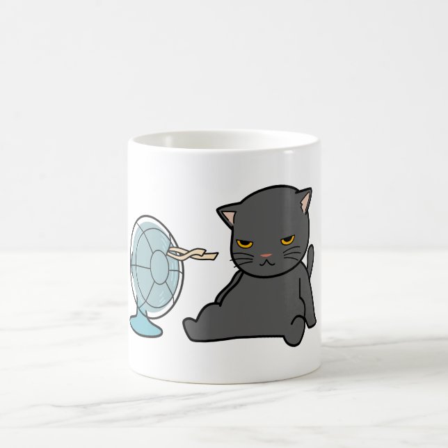 summer cats design infront of fan | dogs design  coffee mug (Center)