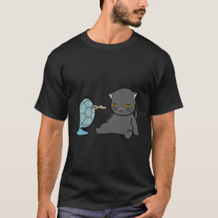 summer cats design infront of fan dogs design T-Shirt