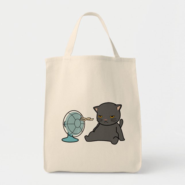summer cats design infront of fan | dogs design  tote bag (Front)