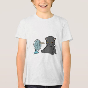 summer cats design infront of fan   dogs design  Tri-Blend shirt