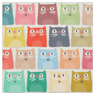 summer cats fabric