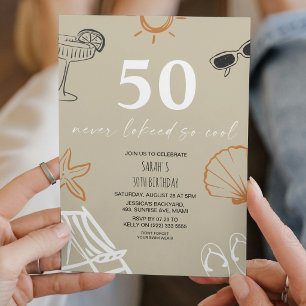 Summer Celebration 50th Birthday Party Invitation