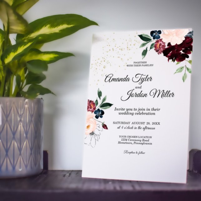 Summer Celebration Glitter Wedding Invitation (Creator Uploaded)
