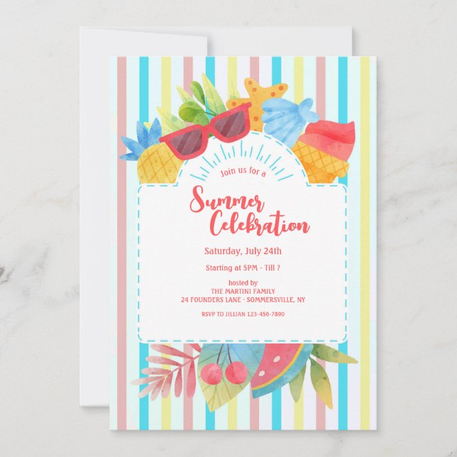 Summer Celebration Invitation (Front)