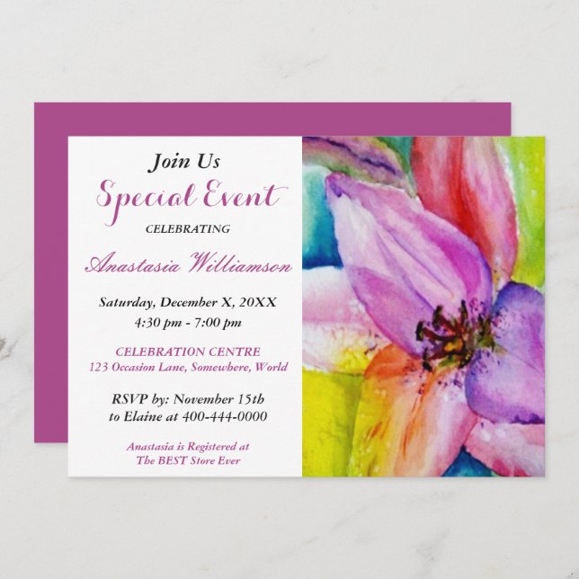 SUMMER CELEBRATION PARTY EVENT INVITE (Front/Back)