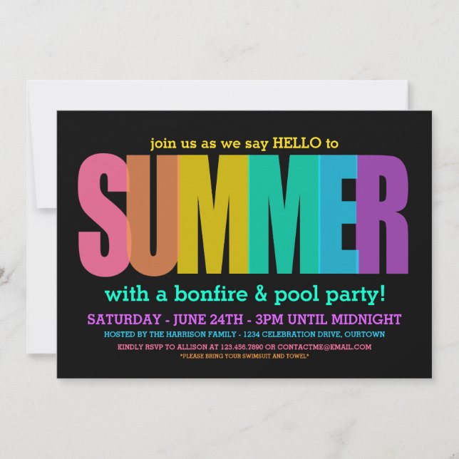 Summer Celebration Party Invitation (Front)